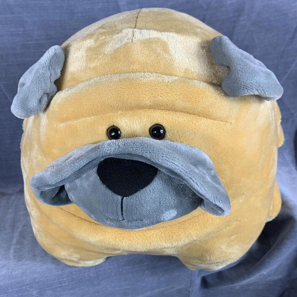 Animal Adventures Hefty Hound BullDog 13" Large Soft Plush Dog Toy Pillow Friend